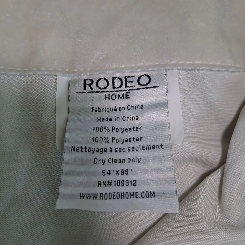 Rodeo Home Velvet Blackout Curtain Panel (3) Ivory DRA/FELIX 54x96
